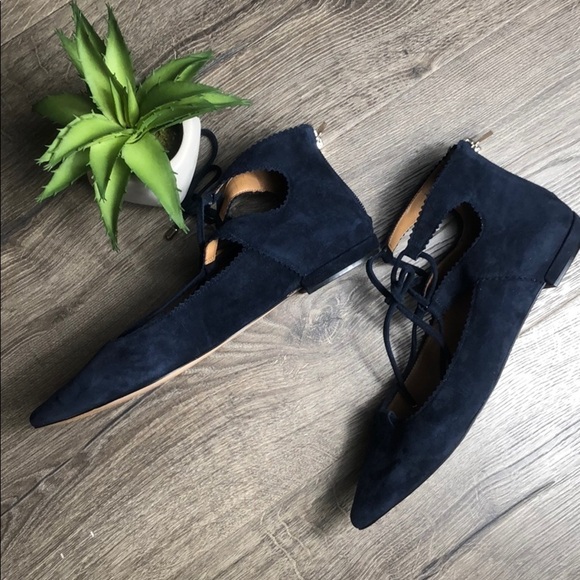 Arturo Chiang Leather Suede Lace Up Gillie Flat - Picture 6 of 8